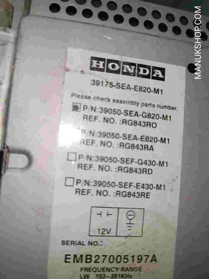 Multi-Info-Display Radio Honda Accord 39175SEAE820M1 39050SEAG820M1 RG843RO