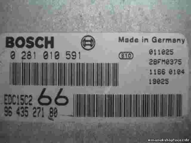 Motorsteuergerät Peugeot Expert Jumpy Scudo EDC15C266 9643527180 0281010591