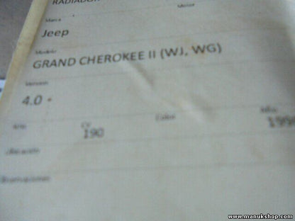 Wasserkühler Jeep Grand Cherokee 4.0 V-33 NISSENS 60989 025726 52005166 52005169