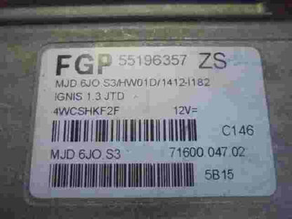 Motorsteuergerät Suzuki Ignis 1.3 JTD 55196357ZS 55196357 ZS MJD6JOS3 7160004702
