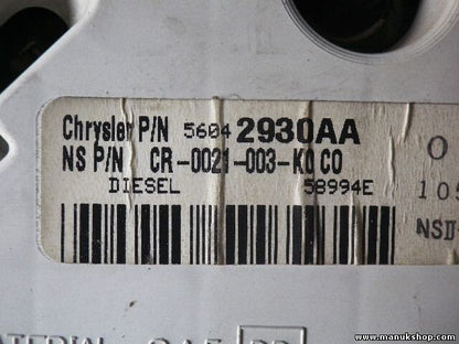 Kombiinstrument Tacho Jeep Grand Cherokee 56042930AA 5604 2930AA