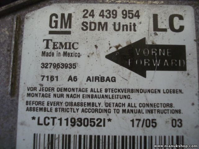 Airbagsensor Airbagsteuergerät Opel Corsa 7161 A6 24439954 24439954LC 327963935
