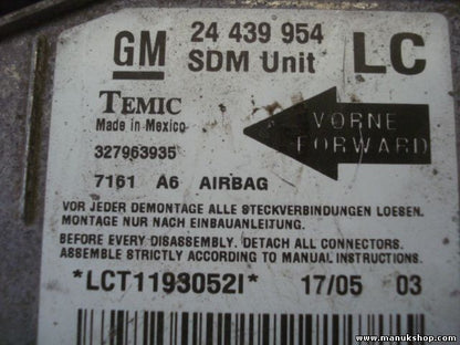 Airbagsensor Airbagsteuergerät Opel Corsa 7161 A6 24439954 24439954LC 327963935