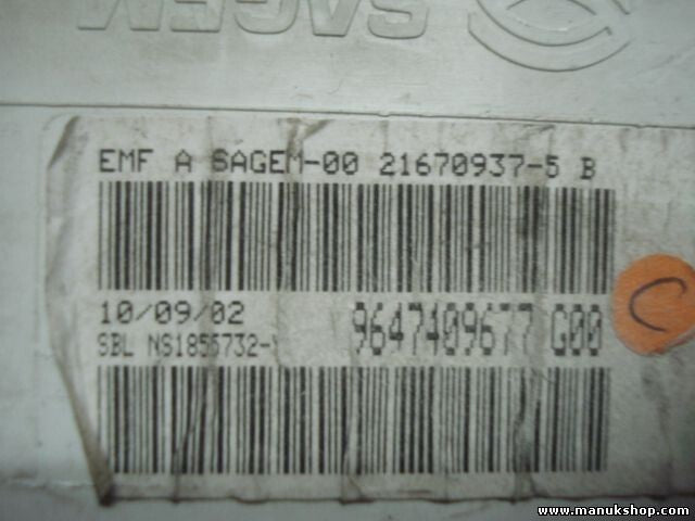 Bordcomputer Citroen Peugeot Pantalla 9647409677 G00 9647409677G00 00216709375B