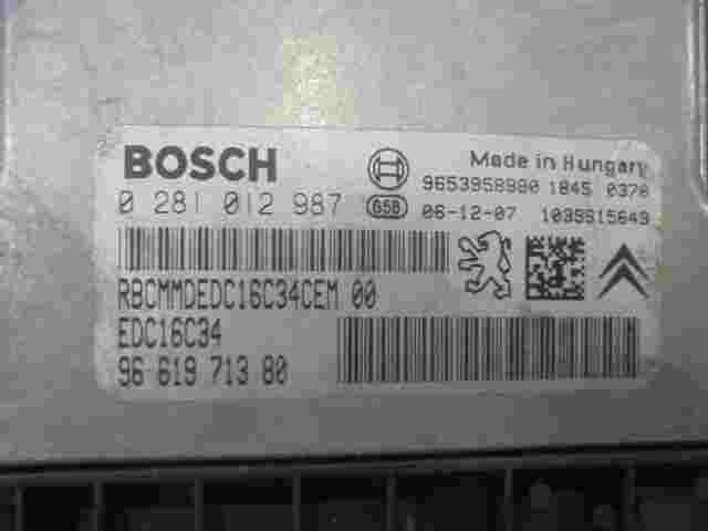 Motorsteuergerät Citroen C5 Peugeot 9661971380 9653958980 EDC16C34 0281012987