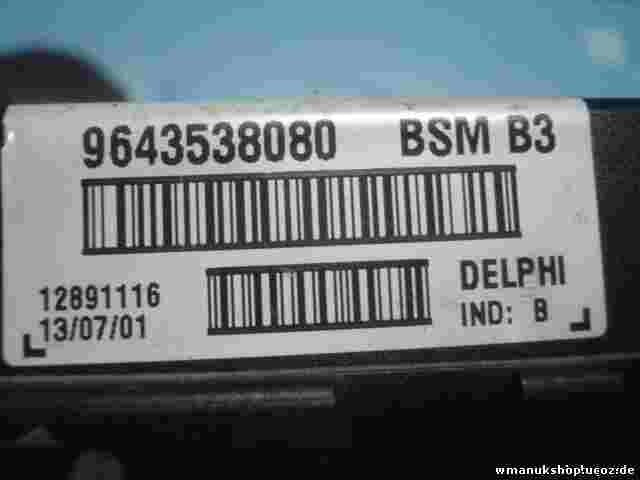 Sicherungskasten  Citroen Xsara BSM B3 9643538080 DELPHI 12891116