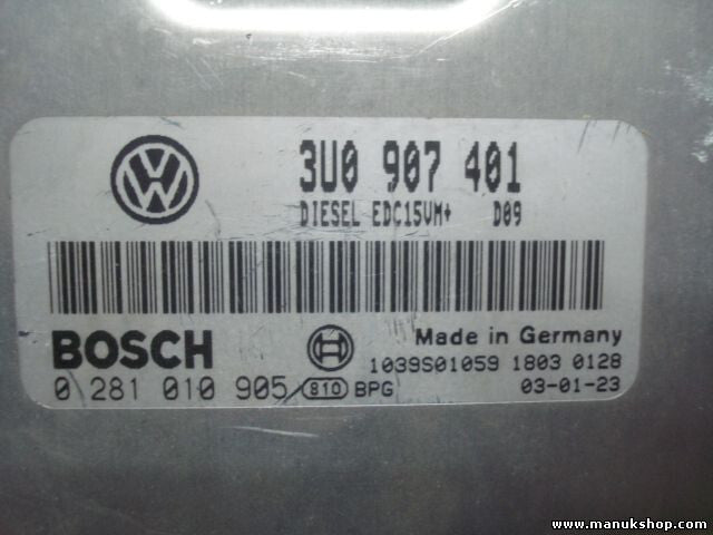 Motorsteuergerät Skoda Superb I EDC15UM 3U0907401 BOSCH 0281010905
