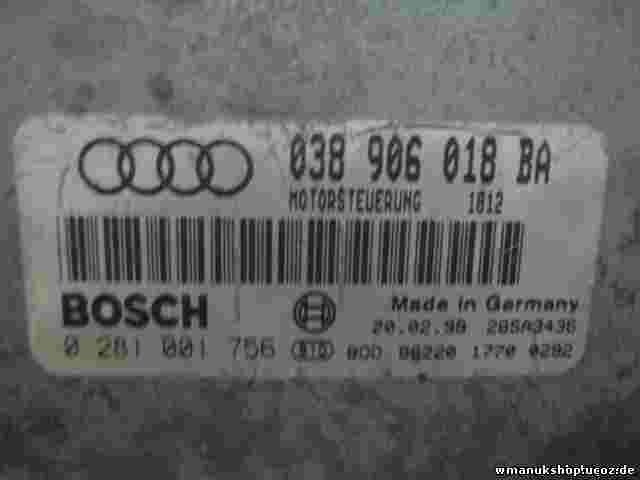 Motorsteuergerät Audi A3 1.9 1996-2003 038906018BA  BOSCH 0281001756