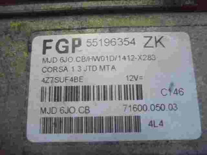 Motorsteuergerät Opel Corsa 1.3 FGP 55196354 ZK 55196354ZK MJD6J0CB 7160005003