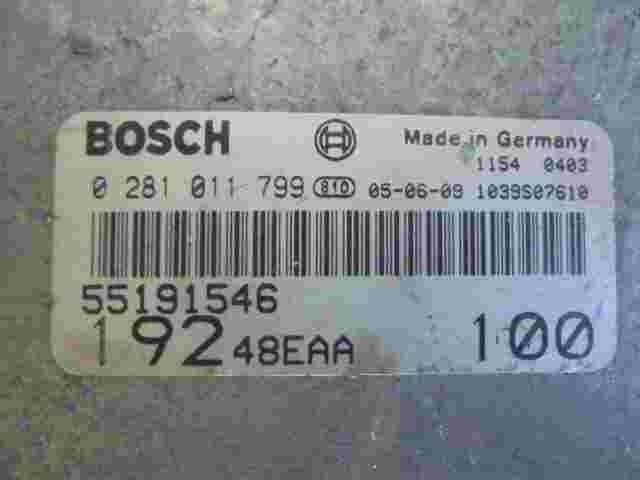 Motorsteuergerät Fiat Stilo 1.9JTD 55191546 19248EAA 100 BOSCH 0281011799