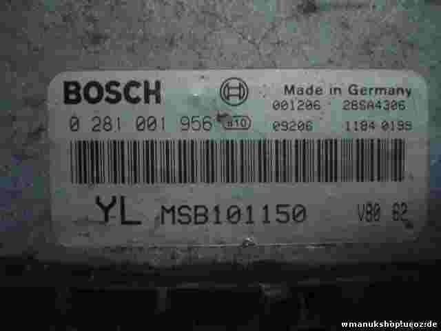 Motorsteuergerät  Rover 25 MSB101150 YL BOSCH 0 281 001 956 0281001956