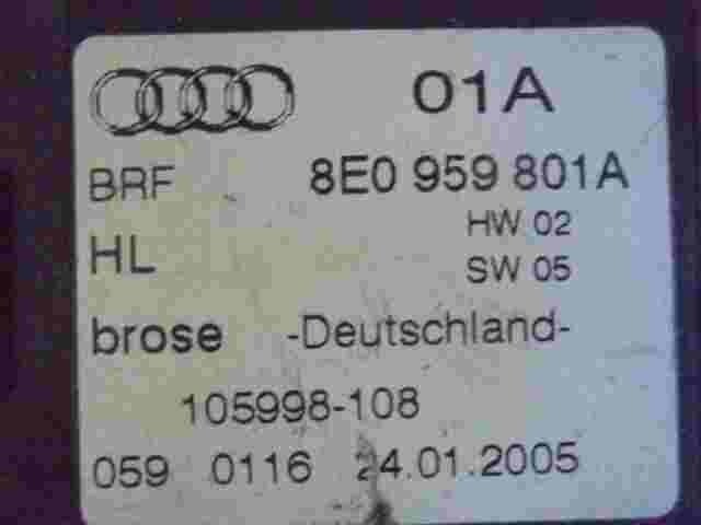 Fensterheber motor hinten Links Audi A4 S4 B7 8E0959801A 5WK47009EBF 105848108