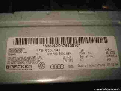 Radio Modul Steuergerät Audi A6 Volkswagen Passat BECKER 4F0035541 SW 4E0910541C