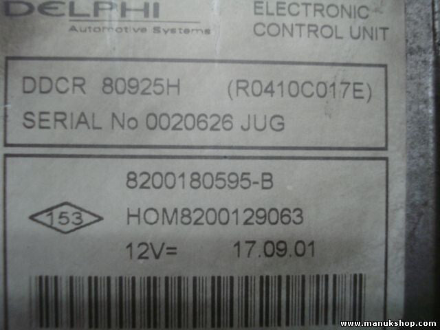 Motorsteuergerät Renault Cilo DELPHI TRW R0410C017E 8200180595B