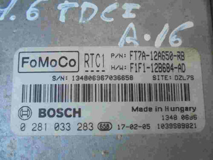 Motorsteuergerät Ford Transit FT7A12A650RB F1F112B684AD 1039S89821 0281033283