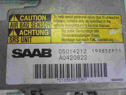 Airbagsensor Airbagsteuergerät Saab 9-5 05014212 A0420822 1998SEP11 21282541E8N