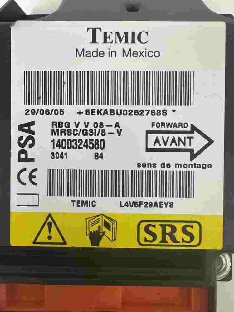 Airbagsensor Airbagsteuergerät Citroen C8 1400324580 Temic RBGVV08A  L4V5F29AEY8