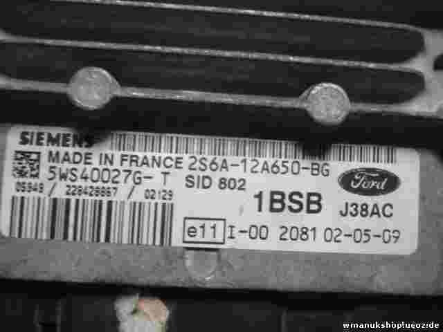 Motorsteuergerät Ford Fiesta 2S6A12A650BG 2S6A-12A650-BG SIEMENS 5WS40027G-T