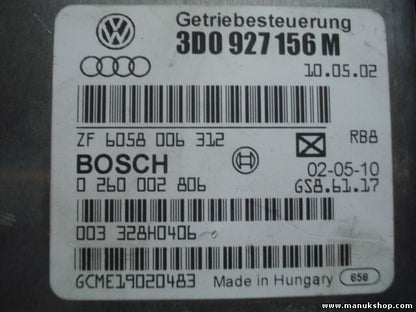 Getriebesteuergerät VW 3D0927156M 3D0 927 156 M BOSCH 0260002806 ZF6058006312