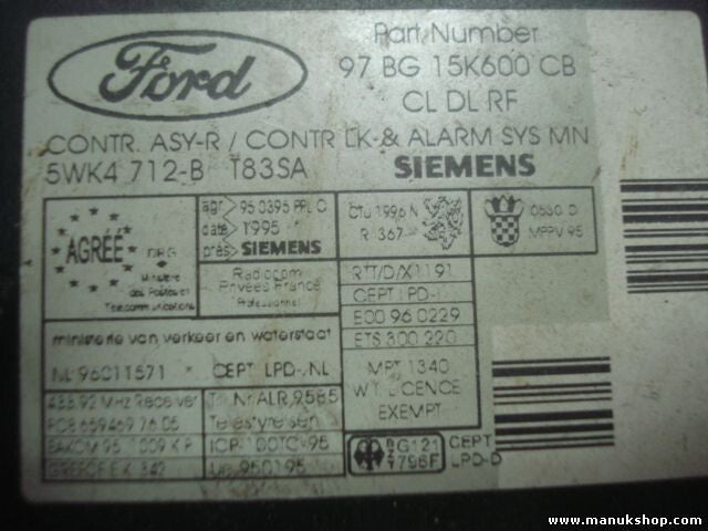 Komfortsteuergerät KSG Ford Focus Mondeo 97BG15K600CB 97 BG 15K600 CB SIEMENS