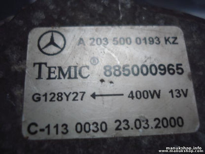Lüftermotor Kühlerventilator Mercedes A2035000193 A2035000193KZ TEMIC 885000965