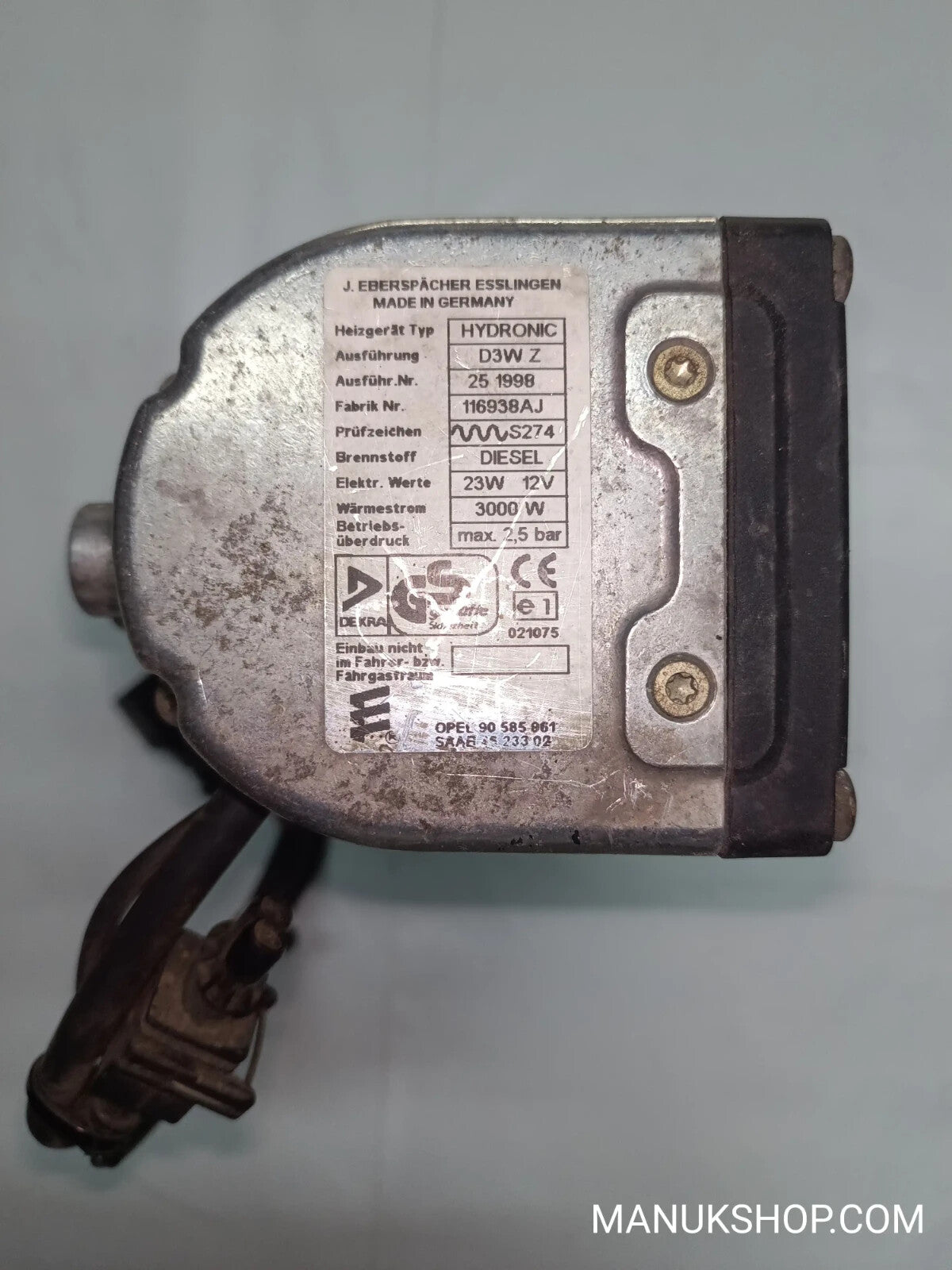 Standheizung  Opel SAAB 9-3 9-5MAX.2,5 BAR 90585961 90 585 961 4623302 46 233 02