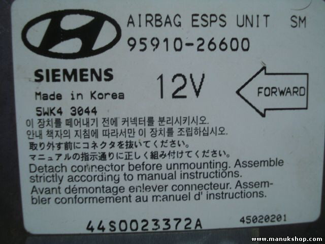 Airbagsensor Airbagsteuergerät Hyundai Santa Fe 95910-26600 9591026600 5WK43044