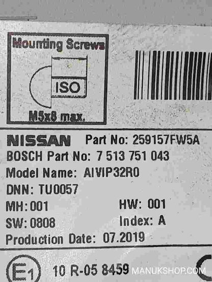 Multi-Info-Display Radio Nissan Qashqai II (J11) 259157FW5A Bosch 7513751043