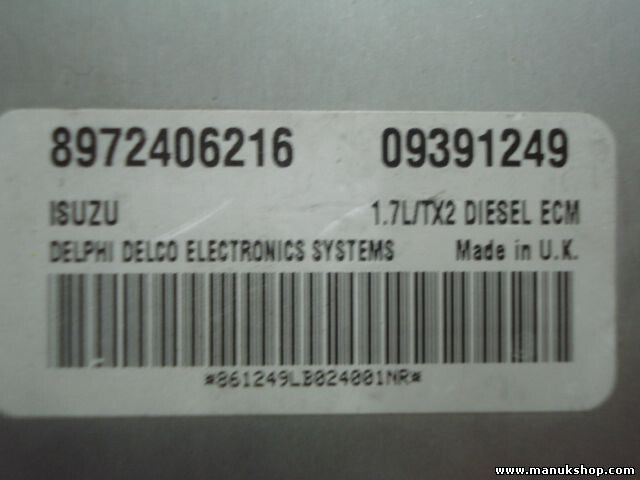 Motorsteuergerät Opel Astra G 1.7 ISUZU 1.7L/TX2 ECM 8972406216 09391249