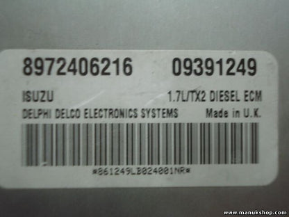 Motorsteuergerät Opel Astra G 1.7 ISUZU 1.7L/TX2 ECM 8972406216 09391249
