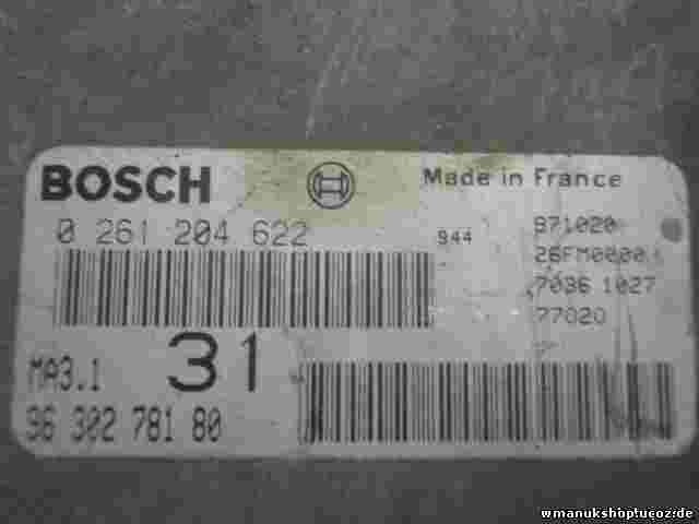 Motorsteuergerät Peugeot 9630278180 96 302 781 80 MA3131 BOSCH 0261204622