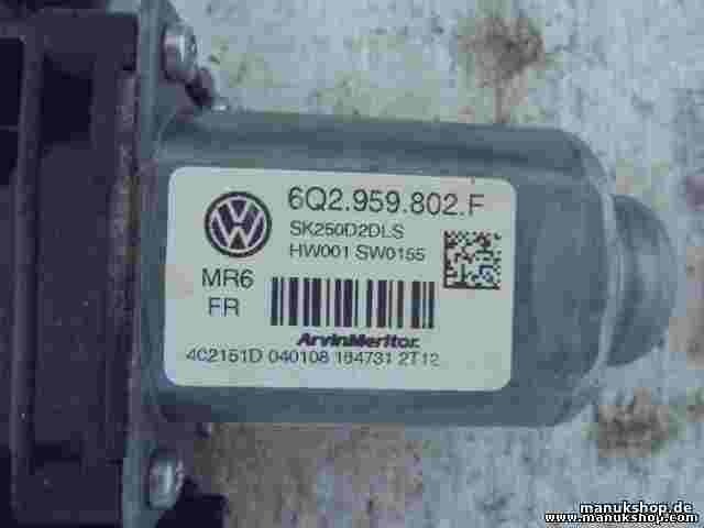 Fensterheber motor vorne links VW T5 Polo Skoda ROOMSTER 6Q2959802F 402151D