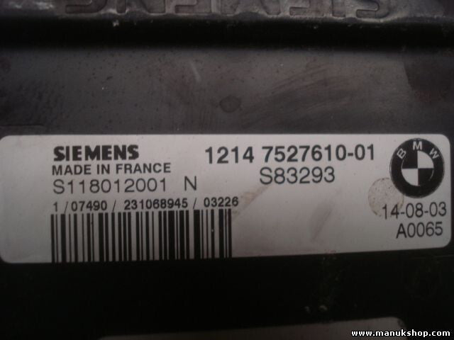 Motorsteuergerät BMW MINI COOPER SIEMENS S118012001N 1214 7527610-01 7536024
