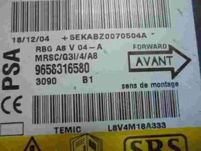 Airbagsensor Airbagsteuergerät Citroen 9658316580 Temic L8V4M18A333 MRSC/G3I/4A8