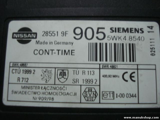Steuergerät Zentralverriegelung Nissan Terrano II R20 285519F905 5WK48540