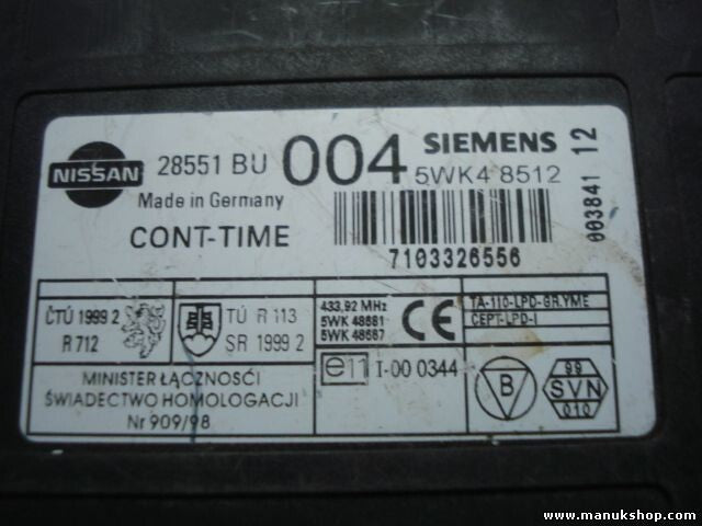 Steuergerät Zentralverriegelung Nissan Almera Tino 28551BU004 5WK48512 5WK48687