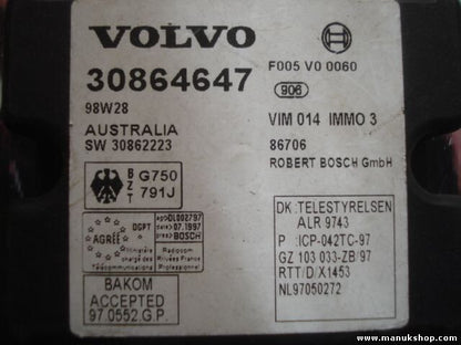 Steuergerät Wegfahrsperre Alarmmodul Volvo BOSCH 30864647 98W28 F005 V0 0060