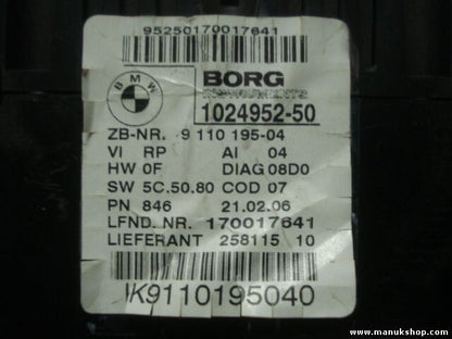 Kombiinstrument Tacho BMW E87 102495250 1024952-50 911019504 9 110 195-04