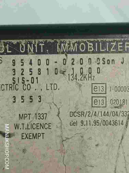 Steuergerät Wegfahrsperre Alarmmodul Hyundai Atos 9540002000 95400-02000