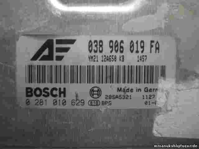 Motorsteuergerät VW Sharan Alhambra Galaxy 038906019FA YM2112A650KB 0281010629