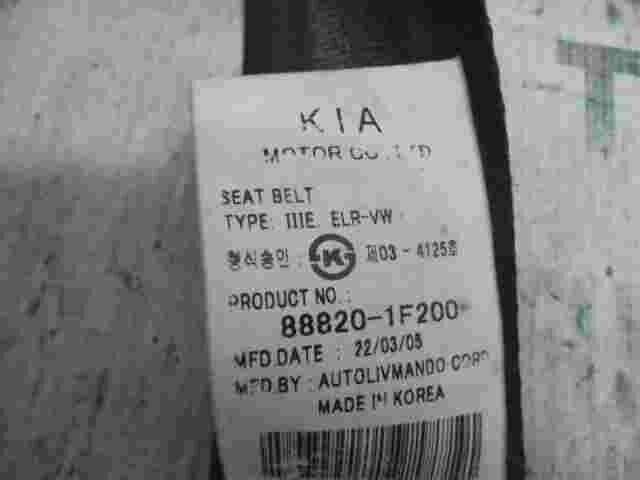 Sicherheitsgurt Gurt Kia Sportage 511652200A 888201F200 88820-1F200