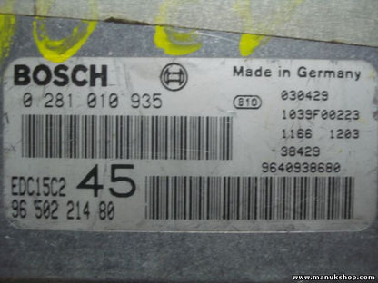 Motorsteuergerät Peugeot 307 EDC15C245 9650221480 96 502 214 80 BOSCH 0281010935