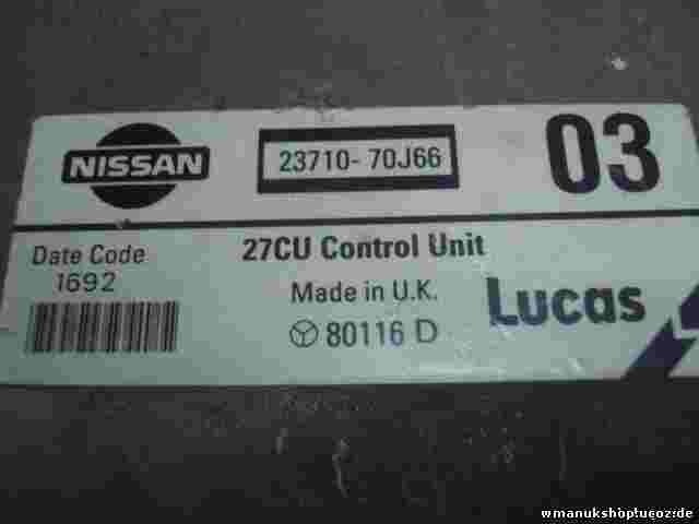 Motorsteuergerät Nissan Primera 2.0 23710-70J66 2371070J66 27CU LUCAS 80116D
