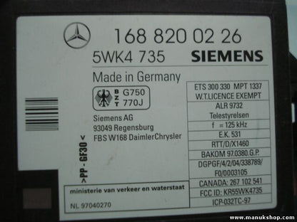 Steuergerät Wegfahrsperre Alarmmodul Mercedes-Benz W168 1688200226 5WK4735