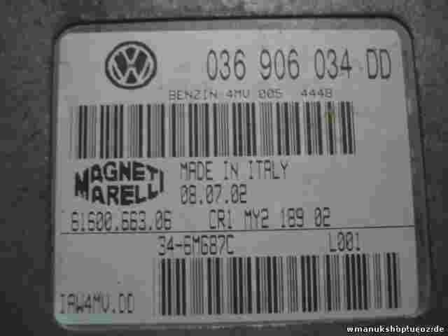 Motorsteuergerät VW Polo 9N 036906034DD MAGNETI MARELLI 6160066306 IAW4MV DD