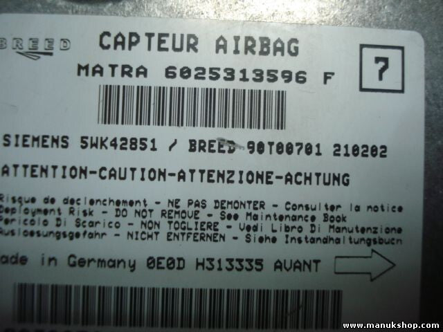 Airbagsensor Airbagsteuergerät Renault Espace 6025313596 F 6025313596F