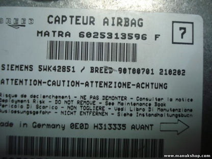 Airbagsensor Airbagsteuergerät Renault Espace 6025313596 F 6025313596F