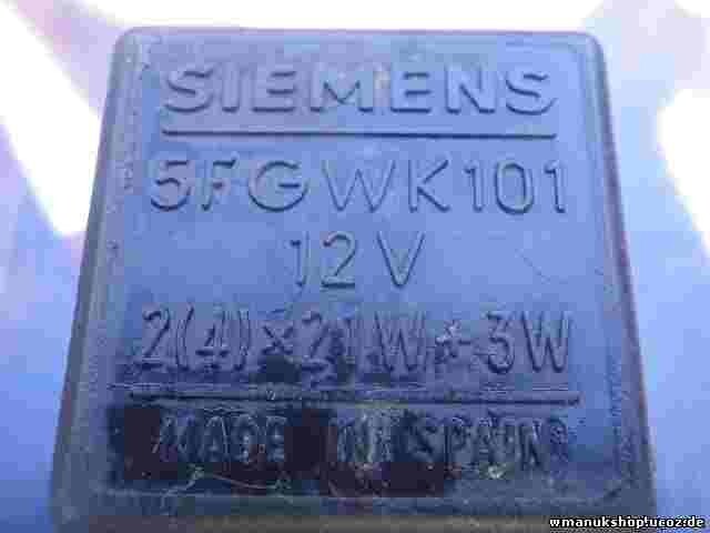 Relais   5FGWK101 5F GWK 101 SIEMENS 12V (2)x21W+3W
