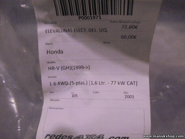 Fensterheber elektrisch Vorne Links Honda 72751S4N003 72751-S4N-003 1.6 4WD S30L
