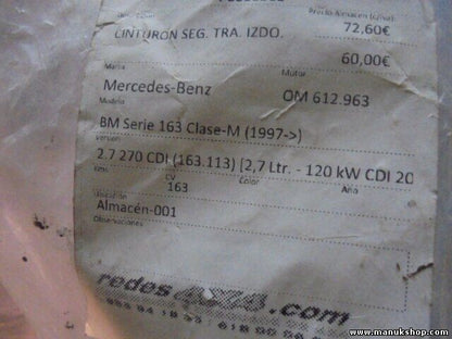Sicherheitsgurt Gurt Mercedes-Benz ML 163 2.7 270 CDI 3000 348D 3000348D